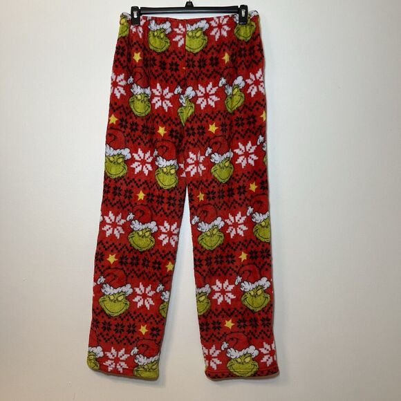 Dr Suess‎ The Grinch Pajama Pants Adult Large Red Bottom Drawstring Fleece - Picture 3 of 7